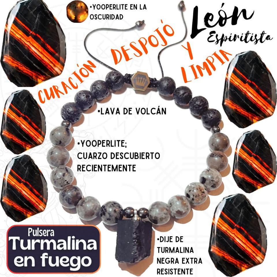 🔥⚫️Pulsera TURMALINA en fuego para curación, despojo y limpia de nuestro cuerpo energético.⚫️🔥