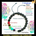 🙌🖤Pulsera de 7 chakras con Turmalina⭐ ❤🧡💛💚💙💜🤍🙏