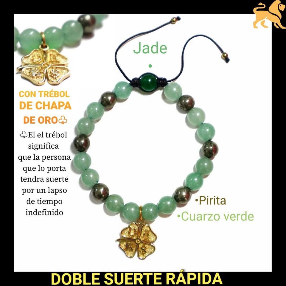 💚💚PULSERA DOBLE SUERTE RÁPIDA 🍀🍀