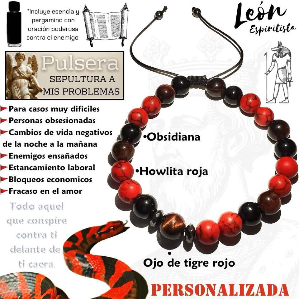 ⚫️🔴Pulsera Sepultura a mis problemas🔴⚫️ Contra el enemigo🚩Pon el punto final.